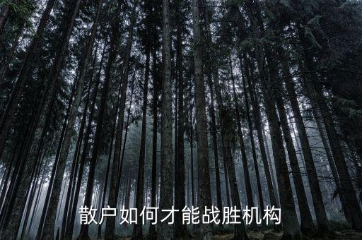散戶如何才能戰勝機構