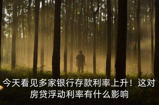 今天看見多家銀行存款利率上升！這對房貸浮動利率有什么影響