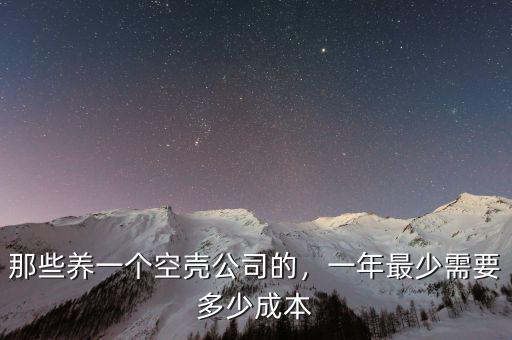 那些養(yǎng)一個(gè)空殼公司的，一年最少需要多少成本