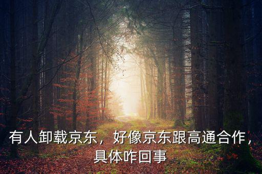 有人卸載京東，好像京東跟高通合作，具體咋回事
