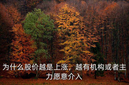 為什么股價越是上漲，越有機構或者主力愿意介入
