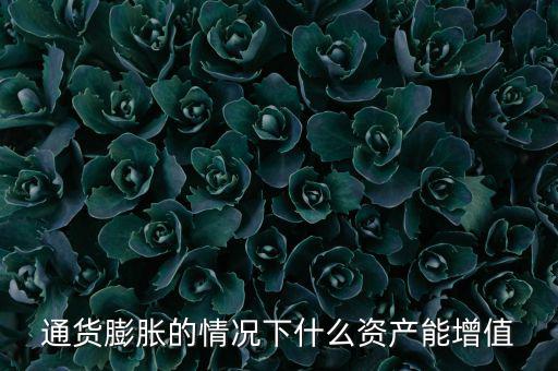 通貨膨脹的情況下什么資產能增值