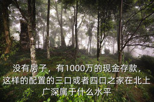 沒有房子，有1000萬的現金存款，這樣的配置的三口或者四口之家在北上廣深屬于什么水平