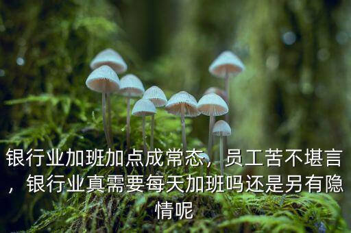 銀行業(yè)加班加點(diǎn)成常態(tài)，員工苦不堪言，銀行業(yè)真需要每天加班嗎還是另有隱情呢