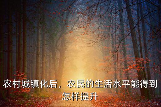 農村城鎮化后，農民的生活水平能得到怎樣提升