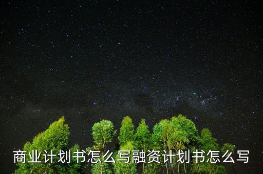 商業計劃書怎么寫融資計劃書怎么寫