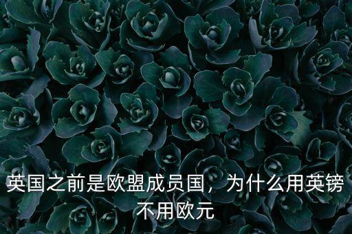 英國之前是歐盟成員國，為什么用英鎊不用歐元