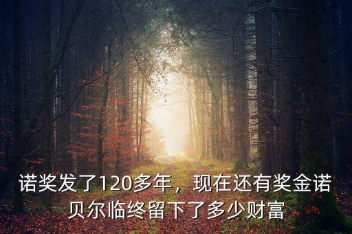 諾貝爾基金現在有多少錢,諾貝爾臨終留下了多少財富