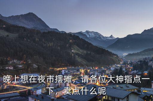 晚上想在夜市擺攤，請各位大神指點一下，賣點什么呢