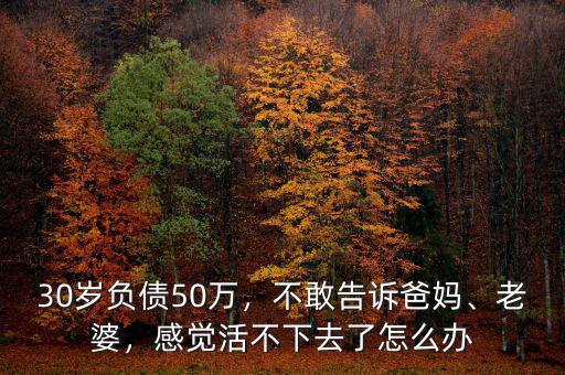 30歲負債50萬，不敢告訴爸媽、老婆，感覺活不下去了怎么辦
