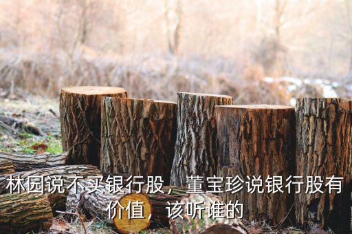 林園說不買銀行股，董寶珍說銀行股有價值，該聽誰的