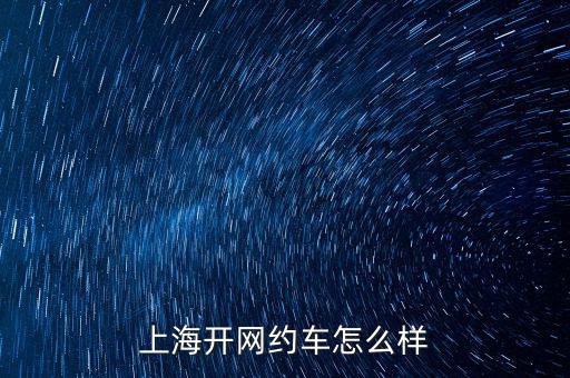 上海開(kāi)網(wǎng)約車怎么樣