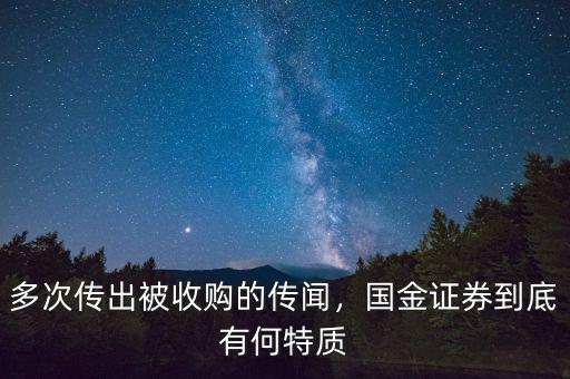 多次傳出被收購的傳聞，國金證券到底有何特質