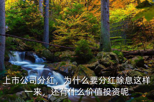 上市公司分紅，為什么要分紅除息這樣一來，還有什么價值投資呢