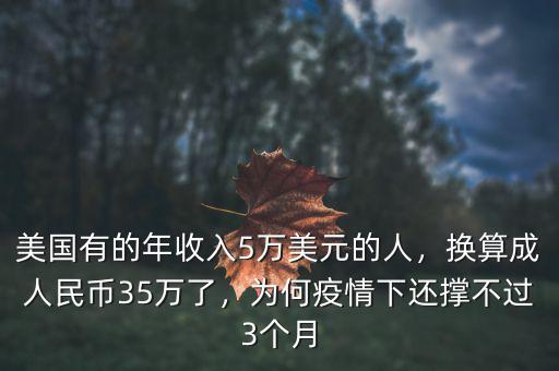 美國(guó)有的年收入5萬(wàn)美元的人，換算成人民幣35萬(wàn)了，為何疫情下還撐不過(guò)3個(gè)月