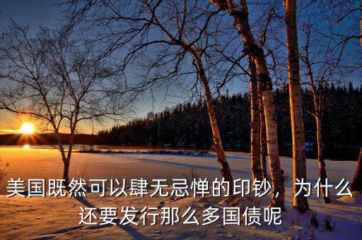 美國為什么要發行國債,為什么還要發行那么多國債呢