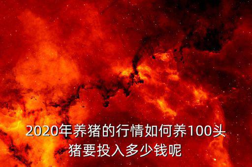 2020年養豬的行情如何養100頭豬要投入多少錢呢