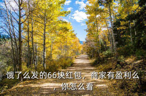 餓了么發的66塊紅包，商家有盈利么，你怎么看
