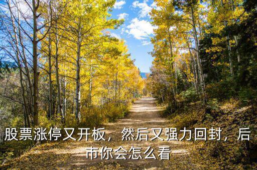 股票漲停又開板，然后又強力回封，后市你會怎么看