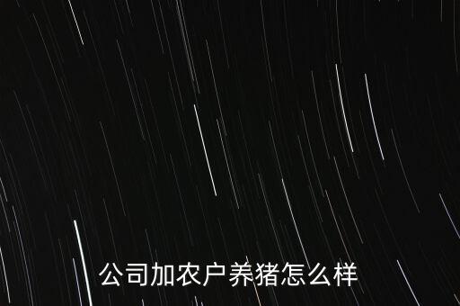 公司加農戶養豬怎么樣