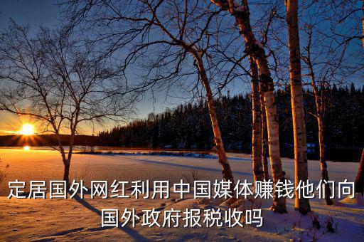 定居國外網紅利用中國媒體賺錢他們向國外政府報稅收嗎