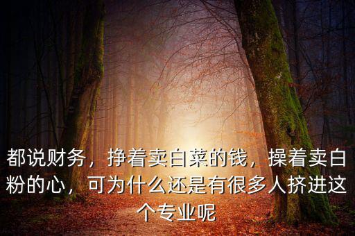 都說財務，掙著賣白菜的錢，操著賣白粉的心，可為什么還是有很多人擠進這個專業呢