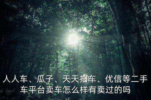 人人車、瓜子、天天拍車、優信等二手車平臺賣車怎么樣有賣過的嗎