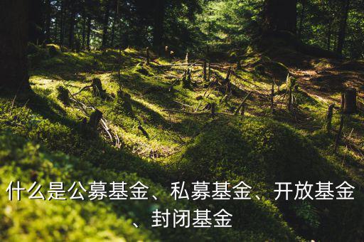 什么是公募基金、私募基金、開放基金、封閉基金