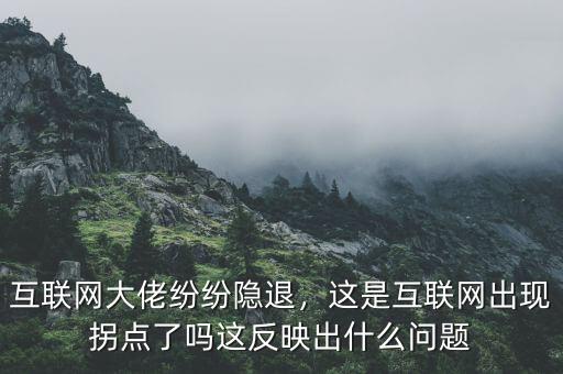 互聯網大佬紛紛隱退，這是互聯網出現拐點了嗎這反映出什么問題