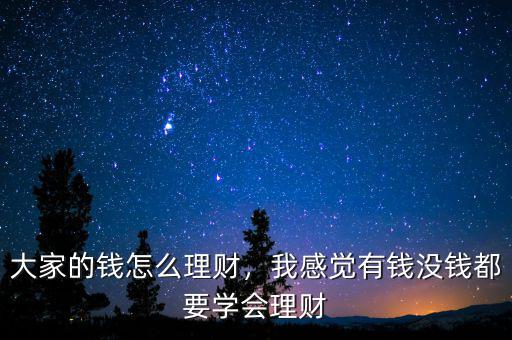 大家的錢(qián)怎么理財(cái)，我感覺(jué)有錢(qián)沒(méi)錢(qián)都要學(xué)會(huì)理財(cái)