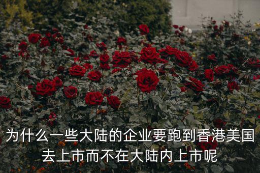 為什么一些大陸的企業要跑到香港美國去上市而不在大陸內上市呢