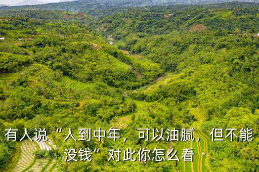 有人說“人到中年，可以油膩，但不能沒錢”對(duì)此你怎么看