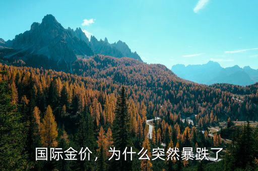 國際金價，為什么突然暴跌了