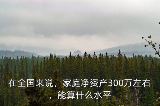 在全國來說，家庭凈資產300萬左右，能算什么水平