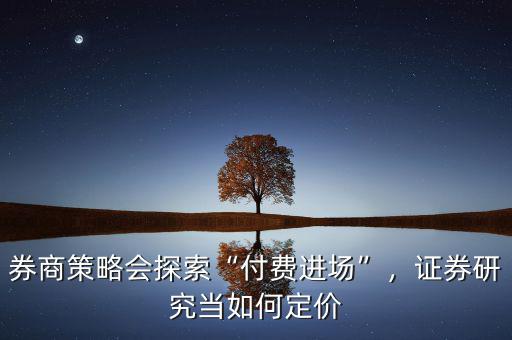 券商策略會(huì)探索“付費(fèi)進(jìn)場(chǎng)”，證券研究當(dāng)如何定價(jià)