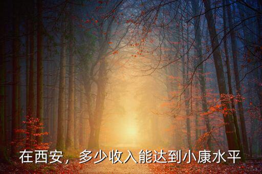在西安，多少收入能達到小康水平