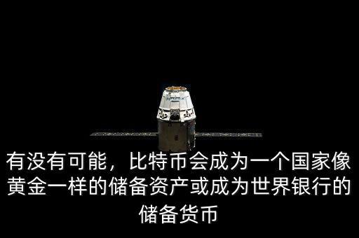 有沒有可能，比特幣會成為一個國家像黃金一樣的儲備資產或成為世界銀行的儲備貨幣