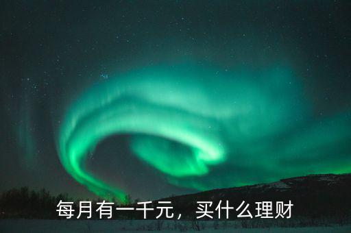 每月有一千元，買什么理財