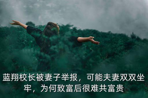 藍(lán)翔校長被妻子舉報(bào)，可能夫妻雙雙坐牢，為何致富后很難共富貴