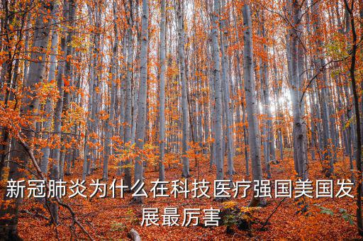 新冠肺炎為什么在科技醫療強國美國發展最厲害