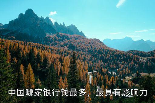 中國哪家銀行錢最多，最具有影響力