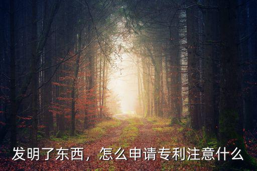 發明了東西，怎么申請專利注意什么
