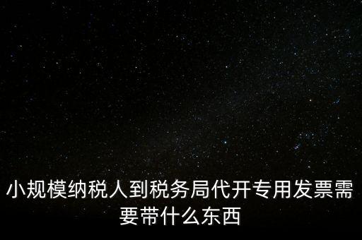 小規模納稅人到稅務局代開專用發票需要帶什么東西
