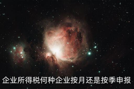 企業所得稅何種企業按月還是按季申報