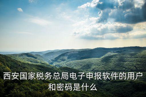 陜西省國家稅務局賬號是什么，你好我想問你 一下 網上國稅的用戶名和密碼是什么