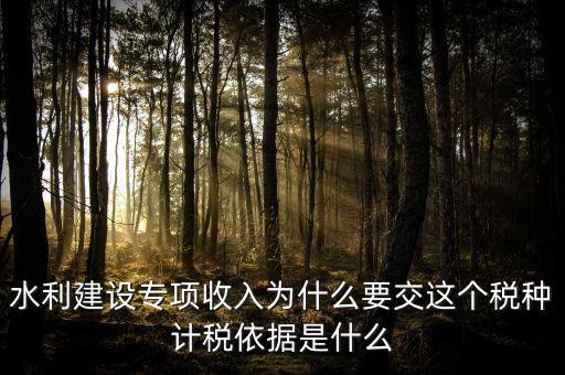 水利建設專項收入為什么要交這個稅種計稅依據是什么
