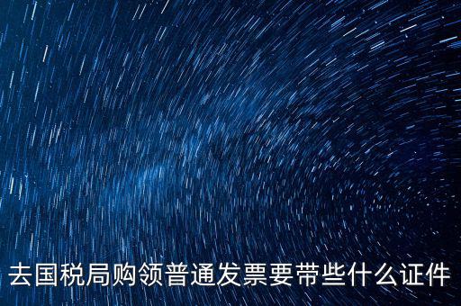 去國稅局購領普通發票要帶些什么證件