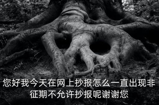 您好我今天在網上抄報怎么一直出現非征期不允許抄報呢謝謝您