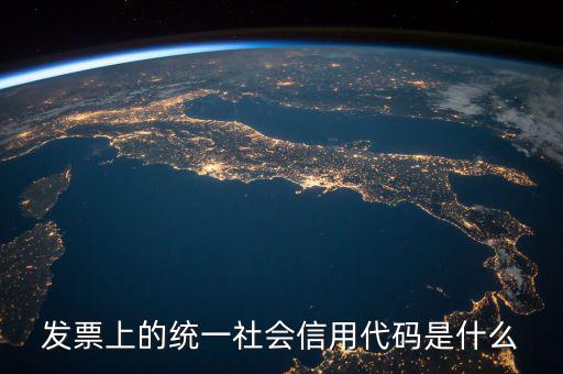 發票上的統一社會信用代碼是什么