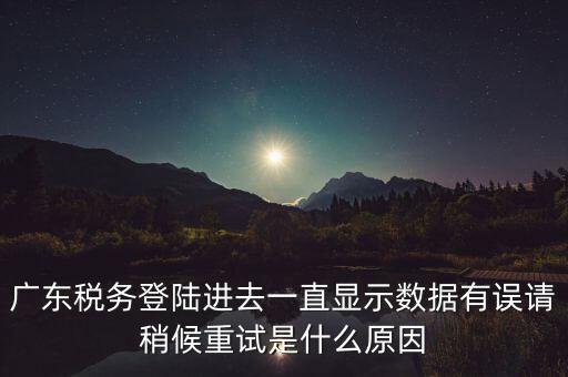 廣東稅務登陸進去一直顯示數據有誤請稍候重試是什么原因